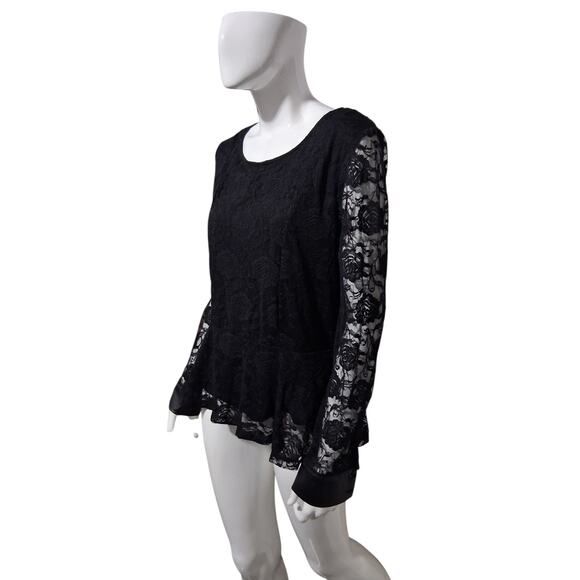 Y2K Michelle Whimsigoth Lace Womens size XL Dark Romantic Fairygoth Peplum Top - Picture 9 of 11